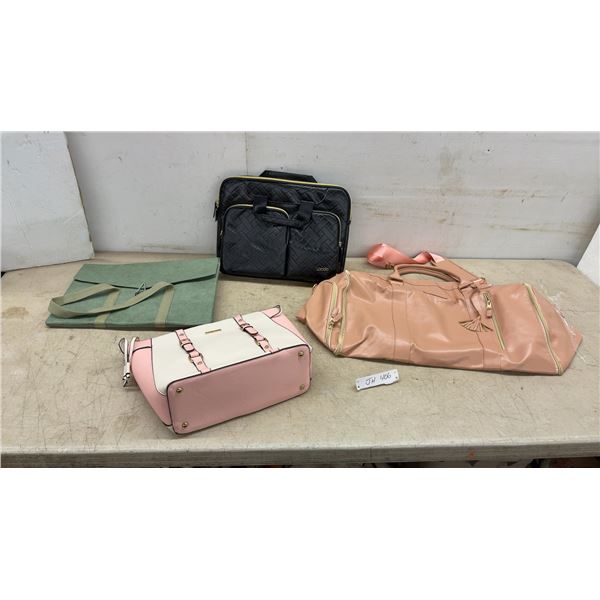 New Lacdo Quilted Laptop Bag, Pink Weekender Duffel, Color-Block Handbag