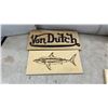 Image 3 : Collection of 11 Pyrography Wood Art Plaques Featuring Von Dutch, Nefertiti, Shark and More