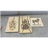 Image 4 : Collection of 11 Pyrography Wood Art Plaques Featuring Von Dutch, Nefertiti, Shark and More