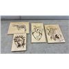 Image 5 : Collection of 11 Pyrography Wood Art Plaques Featuring Von Dutch, Nefertiti, Shark and More