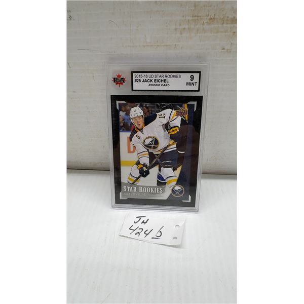 2015-16 Upper Deck Star Rookies #25 Jack Eichel Rookie Card, KSA Graded 9 Mint