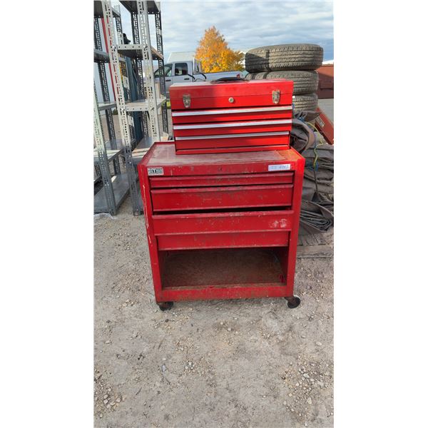 Rolling Tool Cabinet with Stackable Top Chest