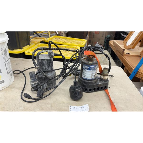Superior Pump 1/4 HP Thermoplastic Sump Pump Model SPSD25T and Red Lion 1/3 HP Sump Pump