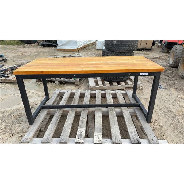 Three Work Tables with Steel Frame and Extra Frames, 30 × 31 × 67”