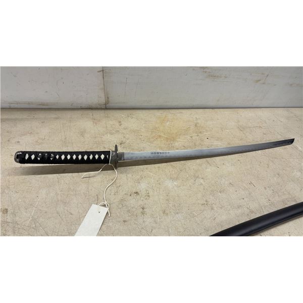 "The Last Samurai" Movie Replica Katana Sword With Black Scabbard, Cord-Wrapped Handle and Stand