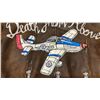 Image 11 : Hand-Painted Winnipeg Jets Themed Leather Bomber Flight Jacket, Size Large