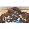 Image 12 : Hand-Painted Winnipeg Jets Themed Leather Bomber Flight Jacket, Size Large
