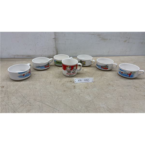 Campbell's Soup Kids Ceramic Soup Bowls with Handles and Mug, Set of 7