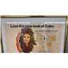 Image 3 : Framed Coca-Cola "Love the New Look of Coke" Magazine Advertisement 12.5” x 15.5”, Coca-Cola Tin