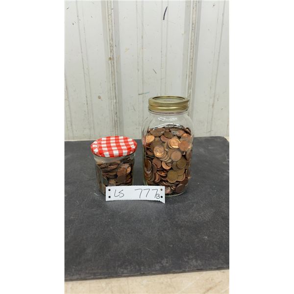 2 Jars of Pennies