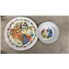 Image 3 : Vintage Ceramic Elephant Cookie Jar, Wood Serving Tray, Milk Glass Mugs and Platter, Shell Pot