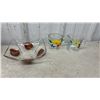 Image 9 : Vintage Ceramic Elephant Cookie Jar, Wood Serving Tray, Milk Glass Mugs and Platter, Shell Pot