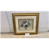 Image 1 : Framed Floral Still Life Peonies in Glass Vase Artwork with Ornate Gold-Tone Frame, 20 × 23”