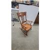 Image 1 : Carved Wood Rocking Chair with Spindle Back and Arms