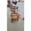 Image 2 : Carved Wood Rocking Chair with Spindle Back and Arms