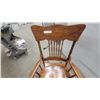 Image 4 : Carved Wood Rocking Chair with Spindle Back and Arms