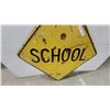 Image 2 : Vintage “School” Road Sign, 24”×24”