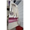 Image 1 : Vintage Garden Tool Lot: D-Handle Shovels, Long-Handle Spade, Spud Bar, and Red Snow Scoop