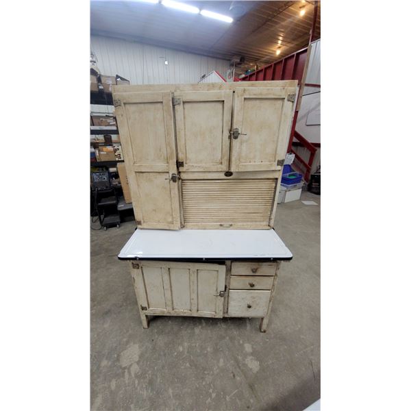 Barnet Renfrew Canada Hoosier Cabinet with Enamel Top and 3-Drawer Base
