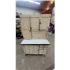 Image 1 : Barnet Renfrew Canada Hoosier Cabinet with Enamel Top and 3-Drawer Base