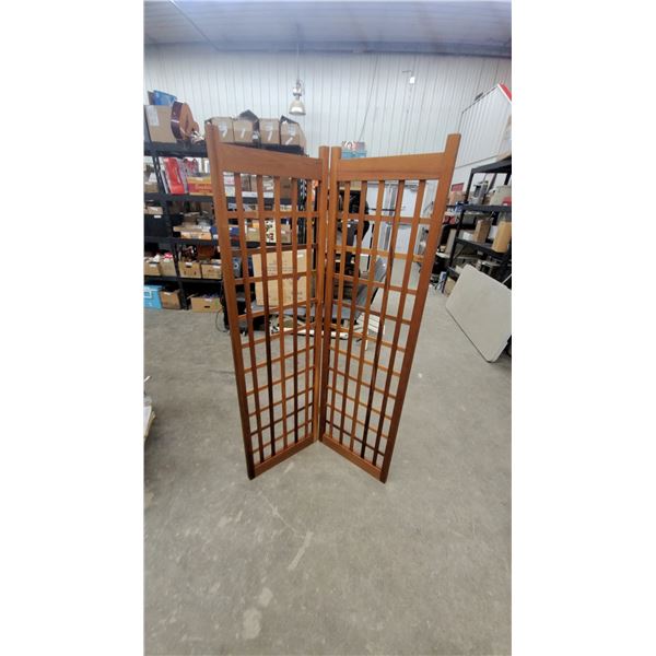 Two-Panel Wooden Room Divider Screen 70”×40”