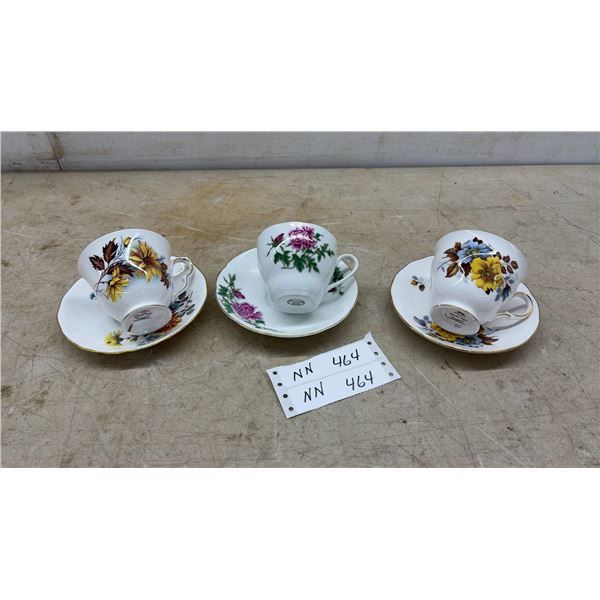 Royal Vale, Queen Anne, and China Bone China Floral Teacup and Saucer Sets