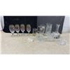 Image 1 : Four Stella Artois Gold-Rimmed Stemmed Beer Goblets, Crystal Decanter, Candle Holder, Mugs