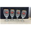 Image 2 : Four Stella Artois Gold-Rimmed Stemmed Beer Goblets, Crystal Decanter, Candle Holder, Mugs