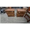 Image 1 : Pair of Oak Nightstands with Two Drawers Each. 24”×24”×18”