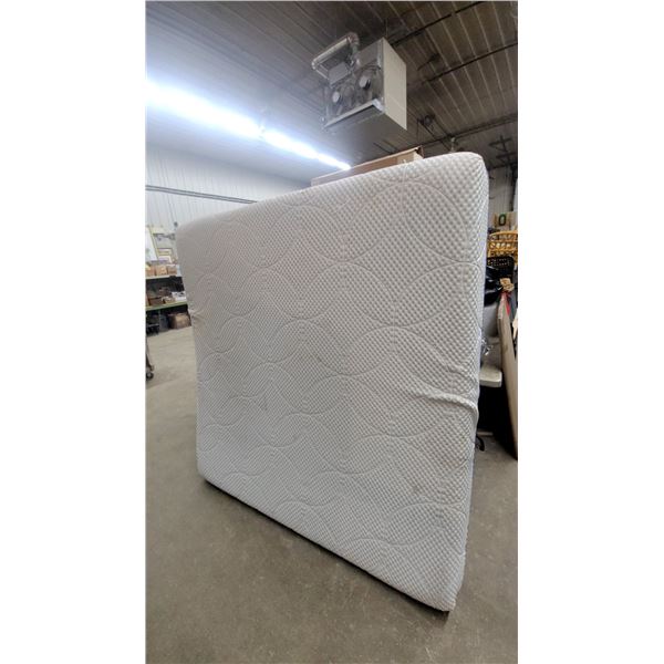 King Mattress with Blue Trim and Quilted with box spring