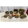 Image 1 : Brass Planters, Onyx Ashtray and Lighter, "God Bless Our Home" Trivet