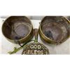 Image 6 : Brass Planters, Onyx Ashtray and Lighter, "God Bless Our Home" Trivet