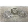 Image 4 : Assorted Glassware: 2 Pink Depression Glass Handled Dishes, Blue Square Dish and Red Bubble Glass