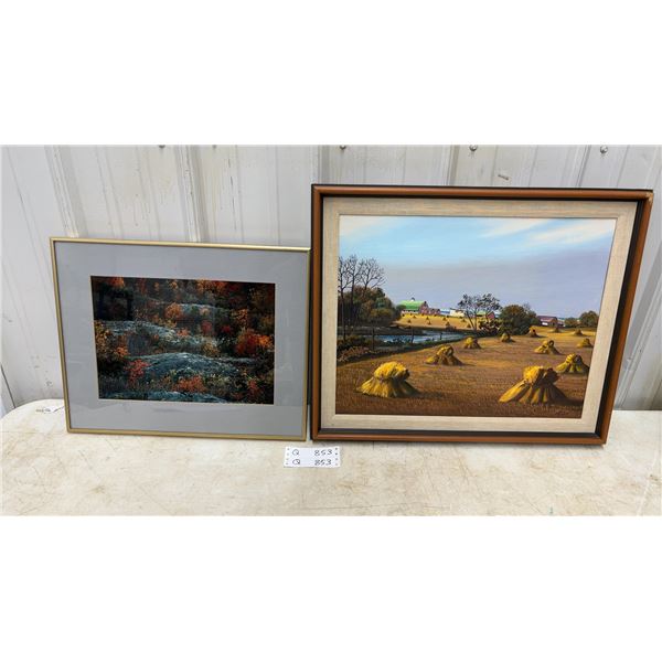 Two Framed Artworks: Gordon H. Graham 16 × 19 and Sanford Fisher Oil Painting 24 × 20