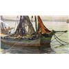 Image 2 : Andre Bronnescu Framed Oil Painting of Fishing Boats 23 × 19