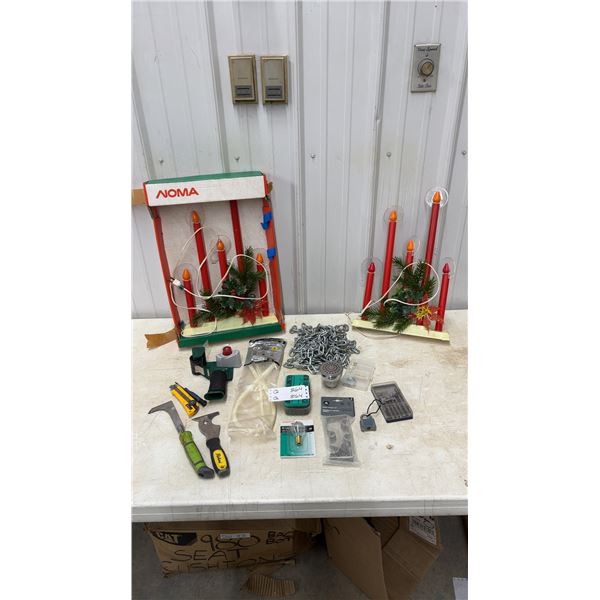 NOMA Christmas Candle Displays, Chains, Multi-Purpose Ties, Sylvania Light Bulb