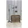 Image 1 : 4ft Adjustable Floor Lamp and Three-Tier Wood Shoe Rack 25 × 10 × 19