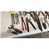 Image 8 : Assortment of Hand Tools Including Adjustable Wrenches, Pipe Wrenches, Pliers, Bolt Cutters