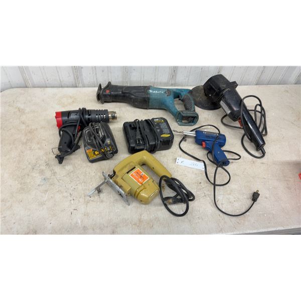 Makita Cordless Reciprocating Saw, No Battery or Charger, Angle Grinder, Heat Gun, Jigsaw