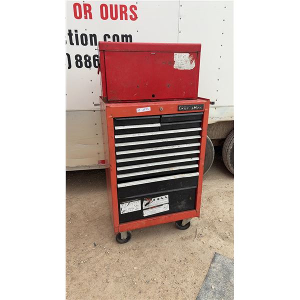 Craftsman Rollaway Tool Box, 43 × 27 × 18 1/2” and Top Tool Chest, 14 × 12 × 26”