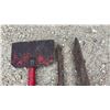 Image 2 : Spud Bar with Wooden Handle, Double-Pointed Steel Digging Bar, and Steel Pry Bar