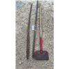 Image 3 : Spud Bar with Wooden Handle, Double-Pointed Steel Digging Bar, and Steel Pry Bar