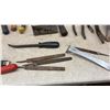 Image 5 : Assortment of Hammers, Pry Bars, Chisels, Files, Slate Ripper, Concrete Float