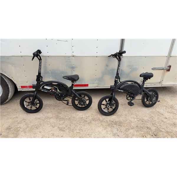 Pair of Jetson Bolt Electric Folding Bicycles with 12” Wheels and Disc Brakes, Needs Repairs