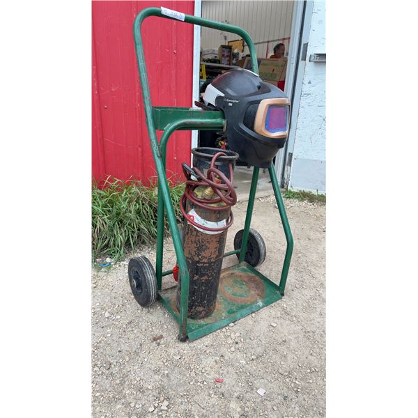 Welding Cart with Gas Cylinder, Regulator, Hose, and 3M Speedglas Auto-Darkening Helmet