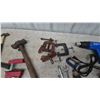 Image 4 : Assorted Hand Tools and Power Tools: Hammers, Clamps, Pliers, Heat Gun, Impact Wrench