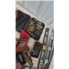 Image 6 : Assorted Hand and Power Tools: Black and Decker Drill, Levels, Crowbars, Drill Bit Sets
