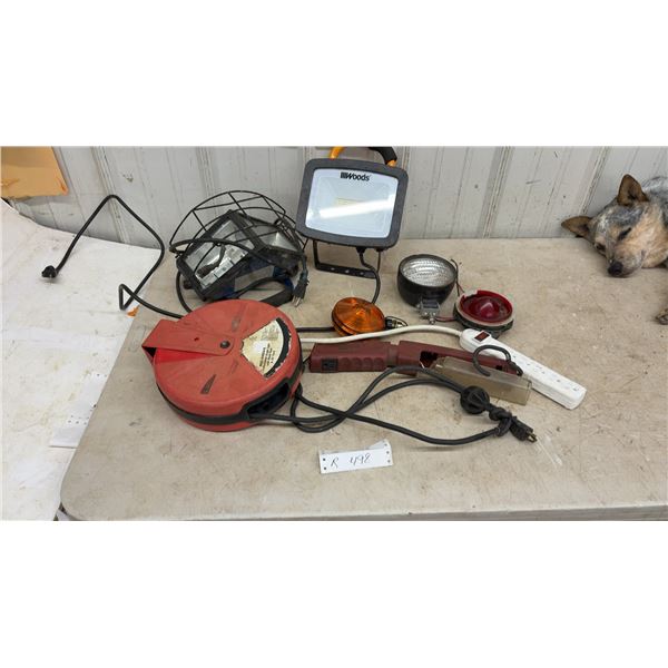 Woods LED Work Light, Caged Halogen Work Light, Cord Reel, Power Strips, Vehicle Lights