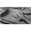 Image 5 : Aluminum Roaster, Tripod, Road Sign, Horseshoes, Candlestick