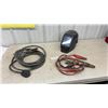 Image 1 : Booster Cables, Welders Helmet, and Heavy Duty Cable